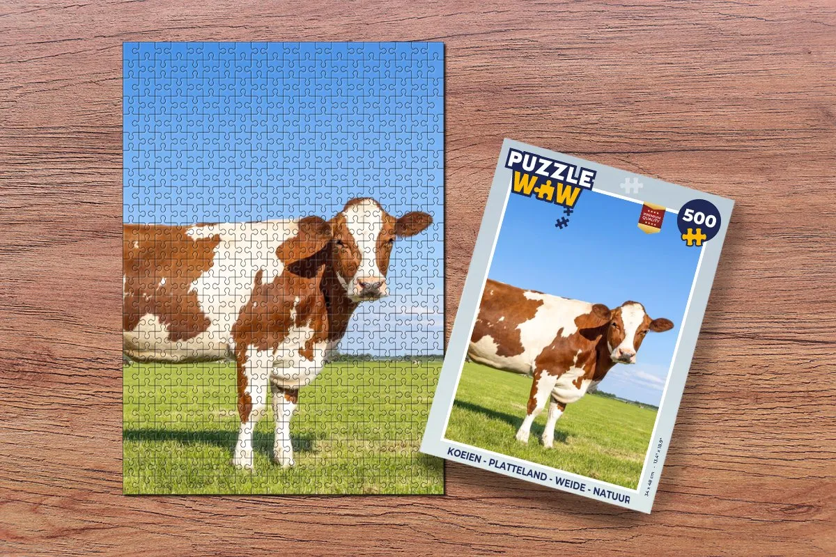 PuzzleWow Koeien Boerderij Legpuzzel 500 Stuks - Multicolor
