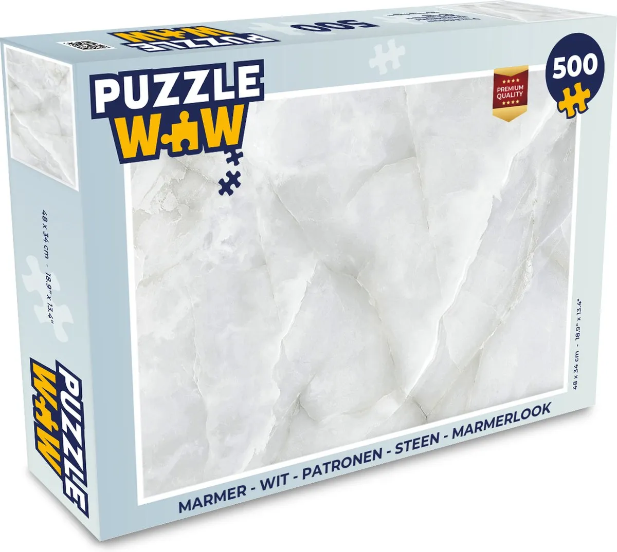 PuzzleWow Marmerlook Legpuzzel 500 Stuks - Multicolor