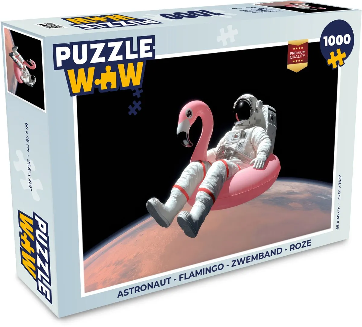 PuzzleWow Astronaut Zwemband Puzzle 500 Stuks - Roze