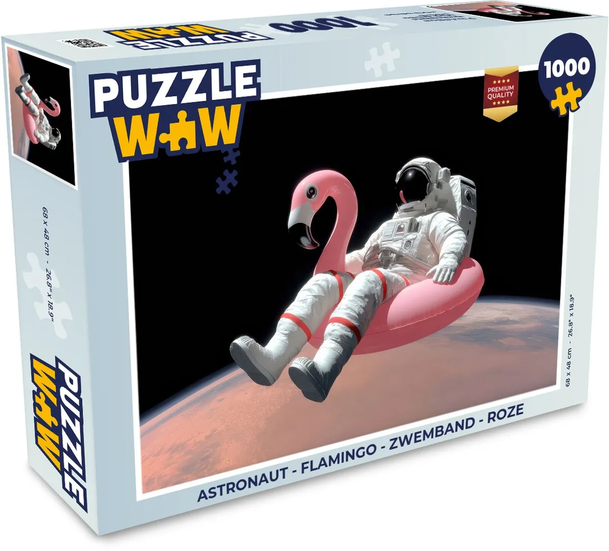 PuzzleWow Astronaut Zwemband Puzzle 500 Stuks - Roze