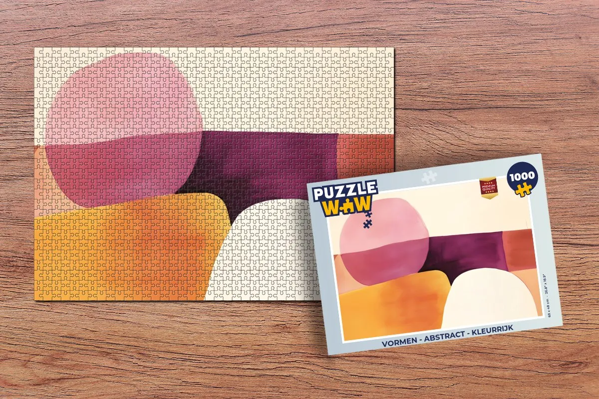 PuzzleWow Abstract Vormen Legpuzzel 1000 Stukken - Kleurrijk