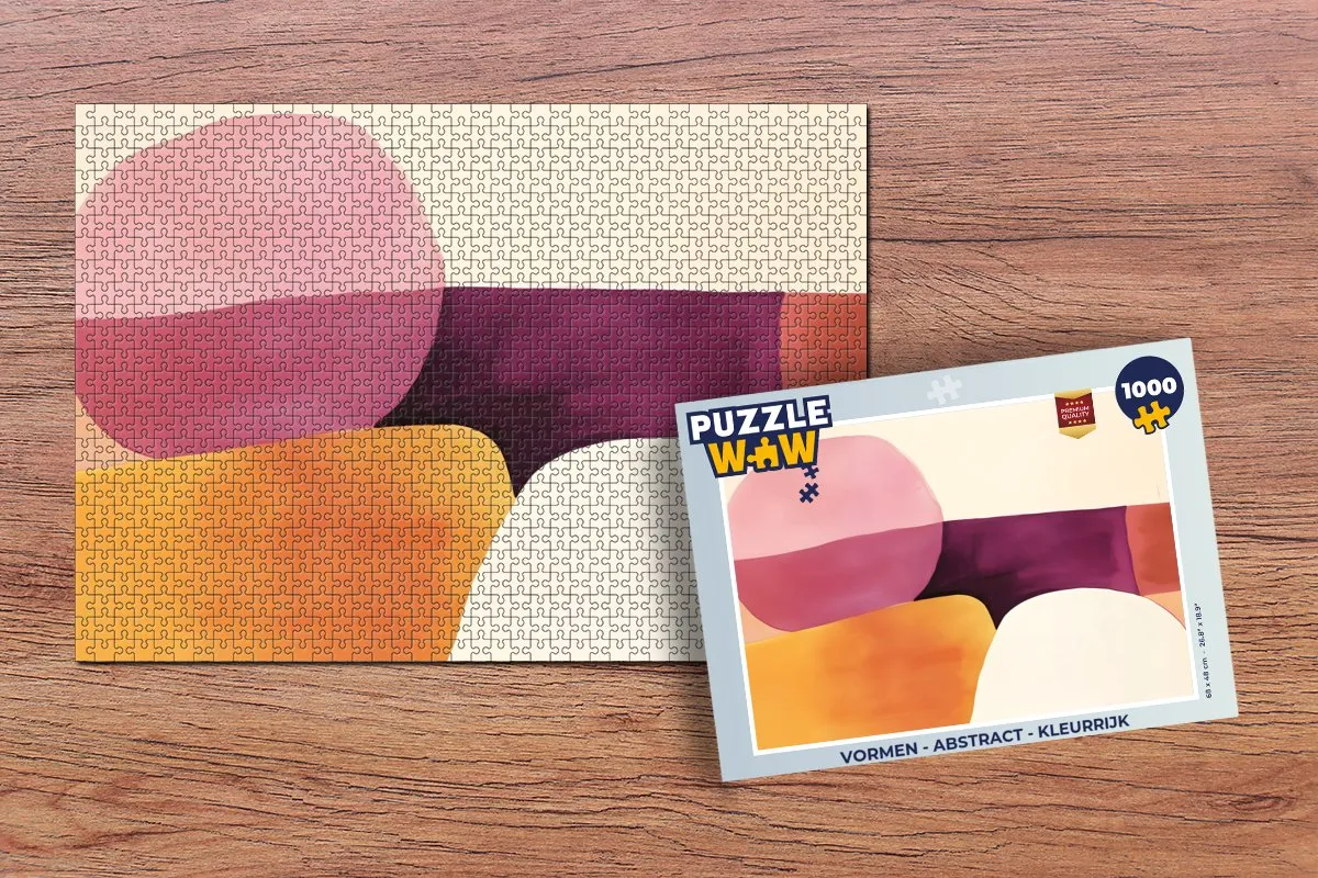 PuzzleWow Abstract Vormen Legpuzzel 1000 Stukken - Kleurrijk