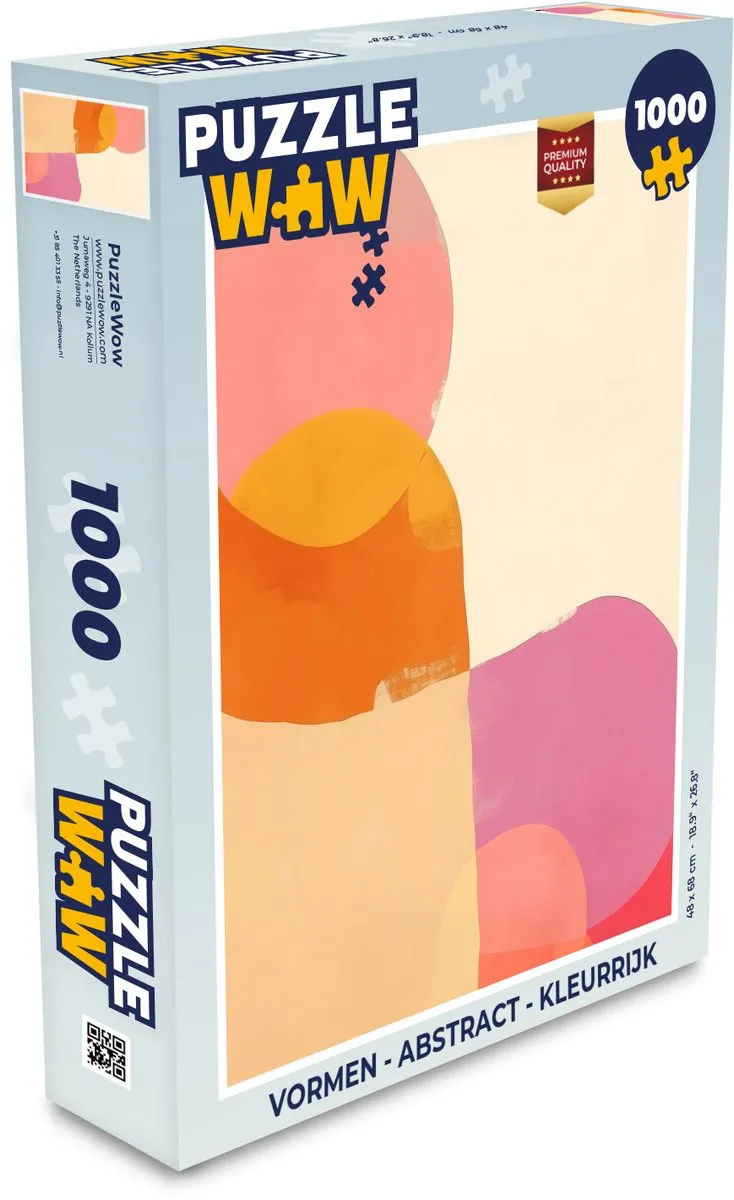 PuzzleWow Abstract Vormen Legpuzzel 1000 Stukken - Kleurrijk