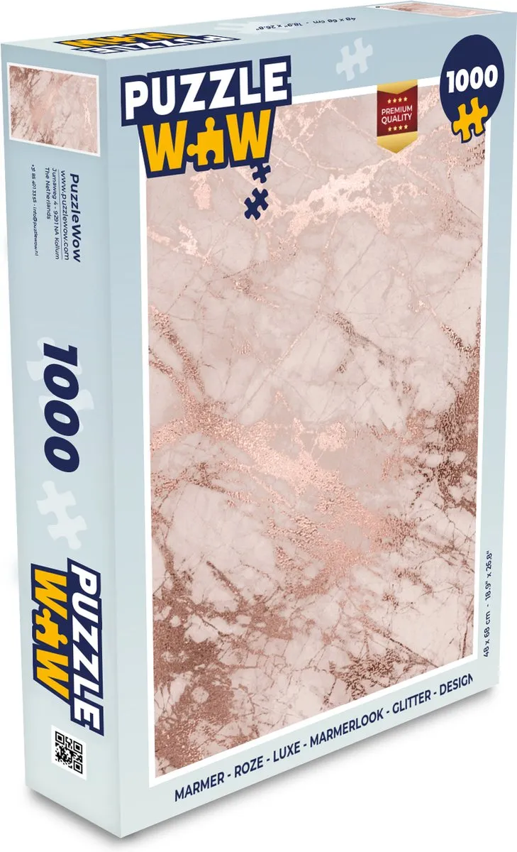 PuzzleWow Marmerlook Legpuzzel 1000 Stuks - Multicolor