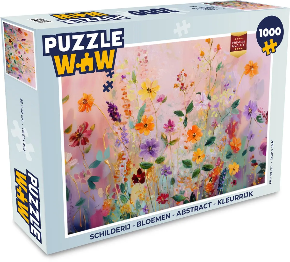 PuzzleWow Bloemen Abstract Legpuzzel 1000 Stukjes - Kleurrijk