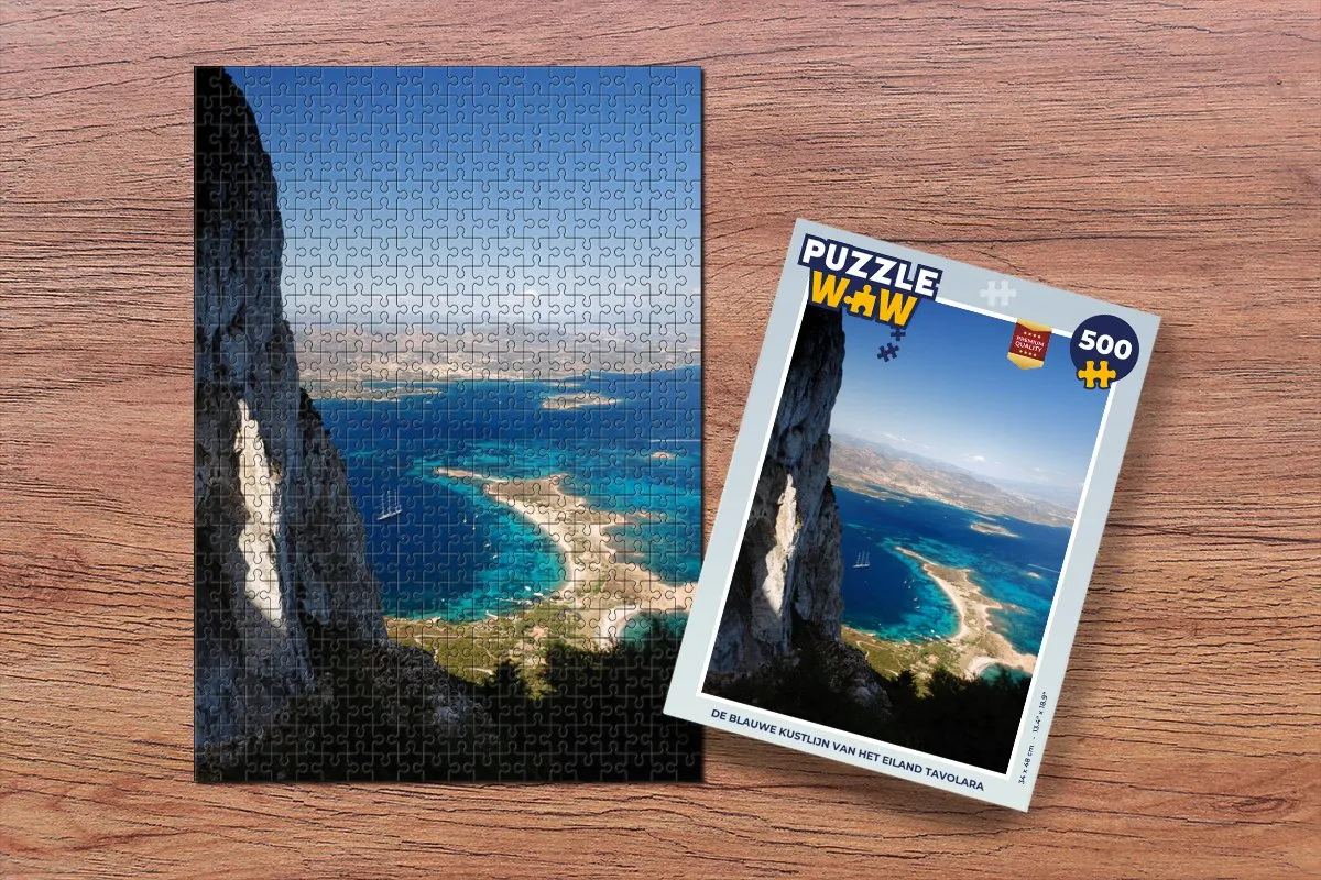 PuzzleWow Legpuzzel De Blauwe Kustlijn Tavolara 500 Stuks