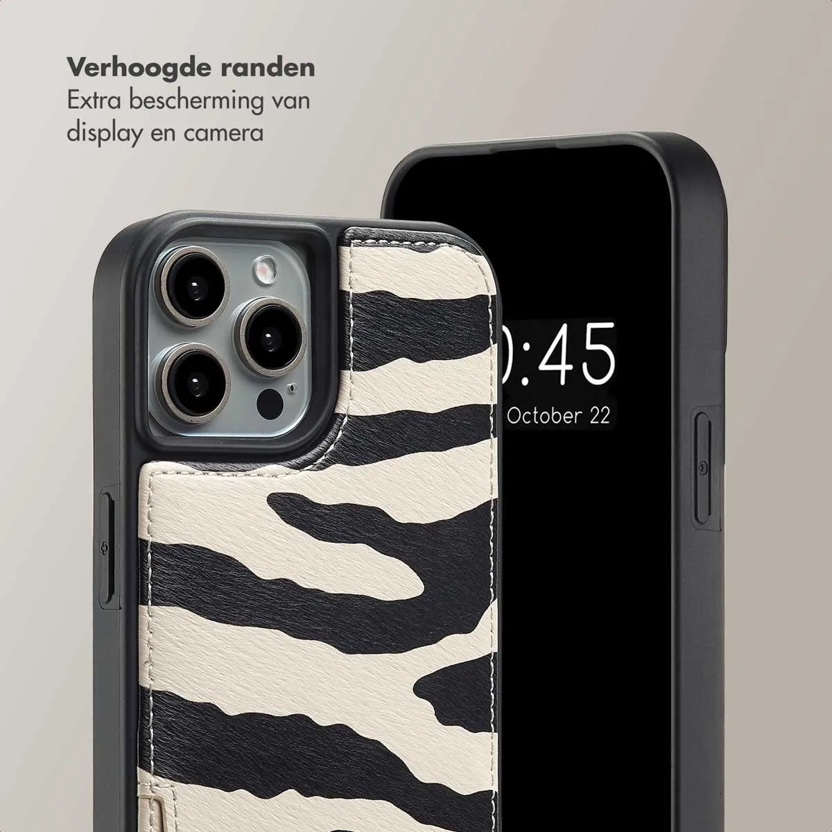 Selencia Hoesje iPhone 15 Pro Zazzy Zebra - 2 Pasjes - afbeelding 6 van 6