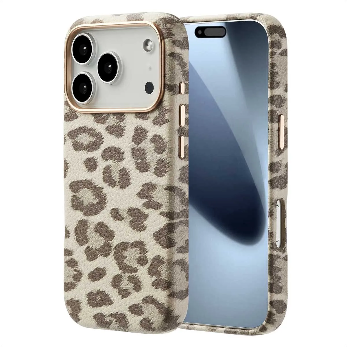 Selencia Hoesje iPhone 17 Pro Sabi Backcover - Panterprint - Soft Ivory
