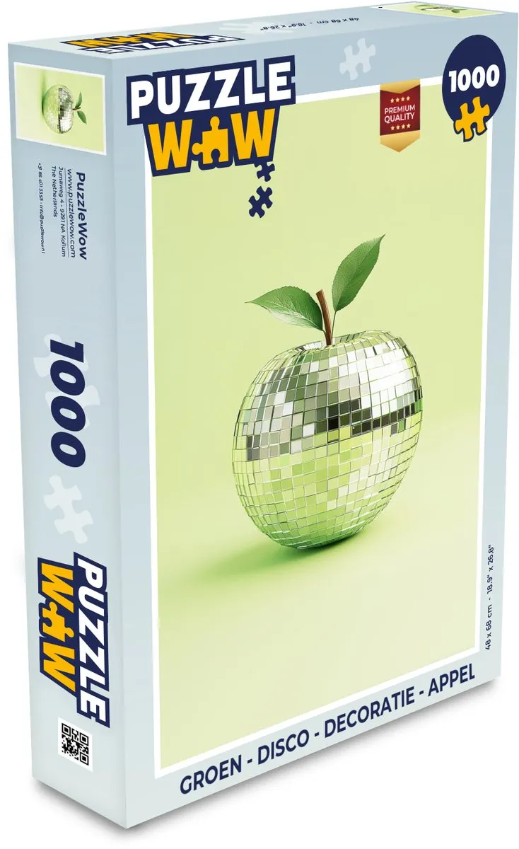 PuzzleWow Legpuzzel 1000 Stuks - Disco Appel Groen