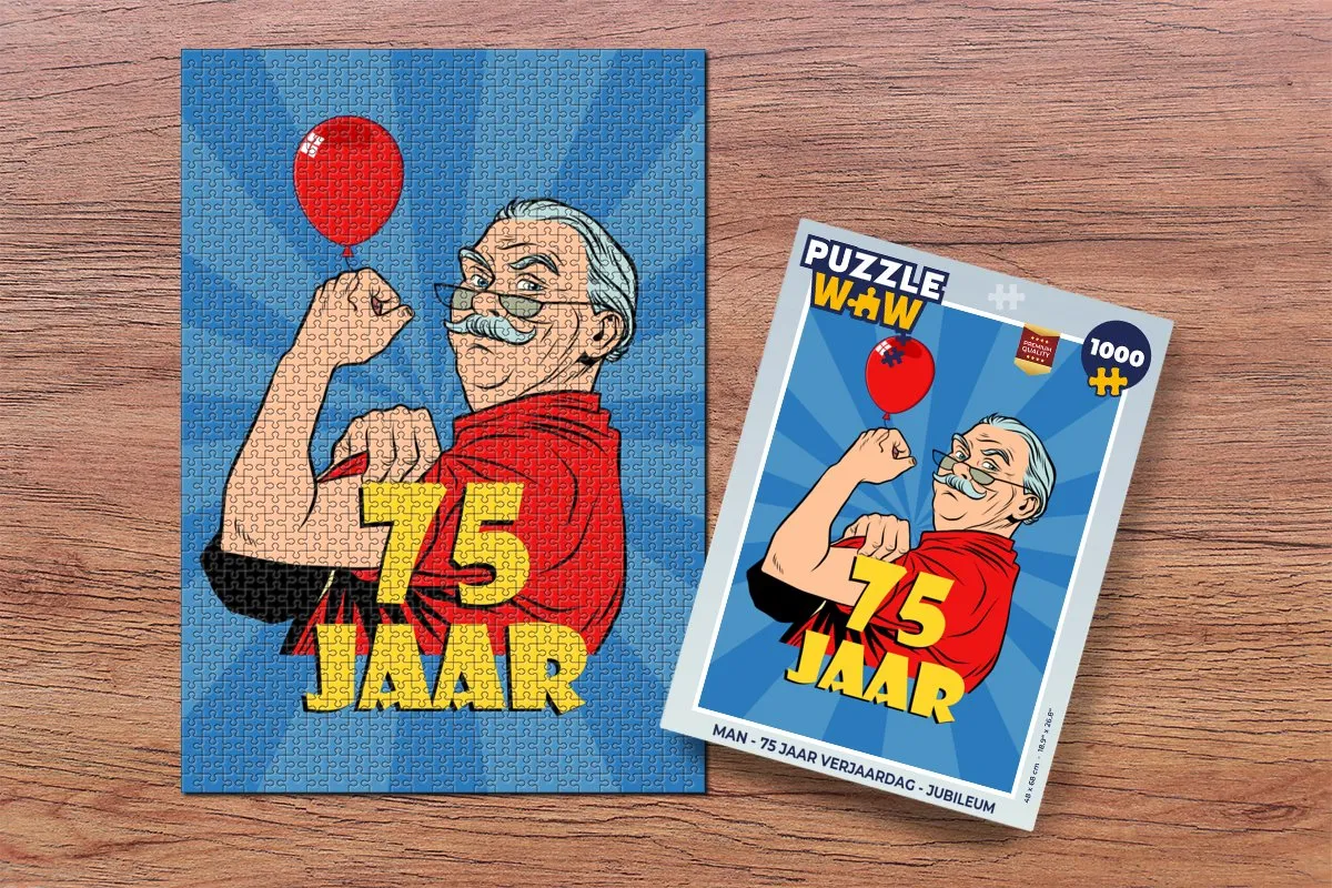 PuzzleWow 75 Jaar Jubileum Legpuzzel 1000 Stuks - Multicolor