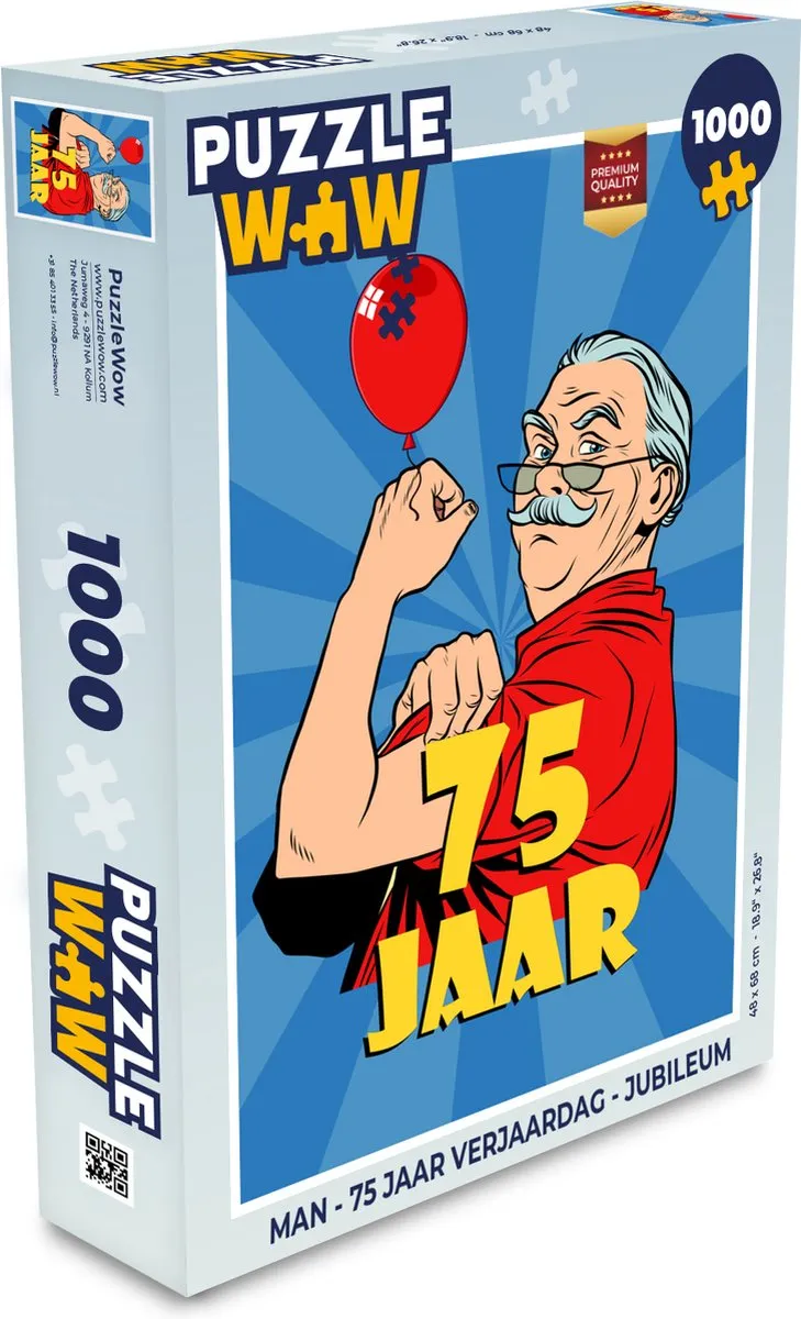 PuzzleWow 75 Jaar Jubileum Legpuzzel 1000 Stuks - Multicolor