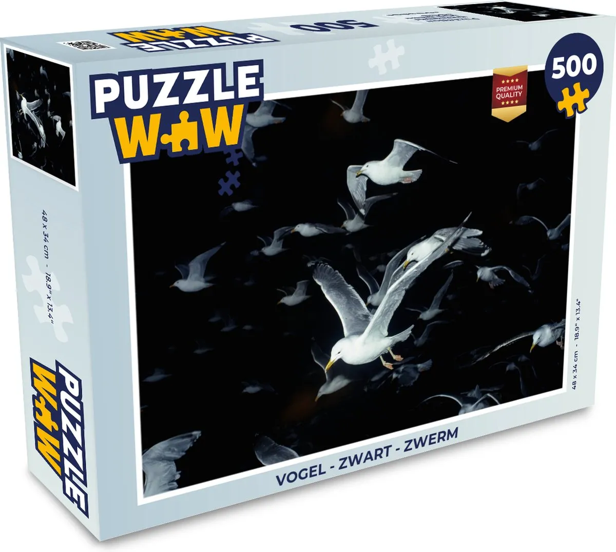 PuzzleWow Vogel Zwerm Legpuzzel 500 Stuks - Multicolor
