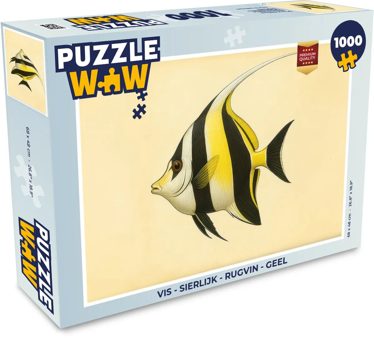PuzzleWow Vis Sierlijk Rugvin Legpuzzel 1000 Stuks - Geel