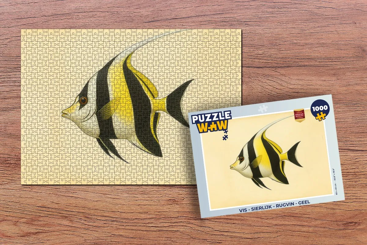PuzzleWow Vis Sierlijk Rugvin Legpuzzel 1000 Stuks - Geel