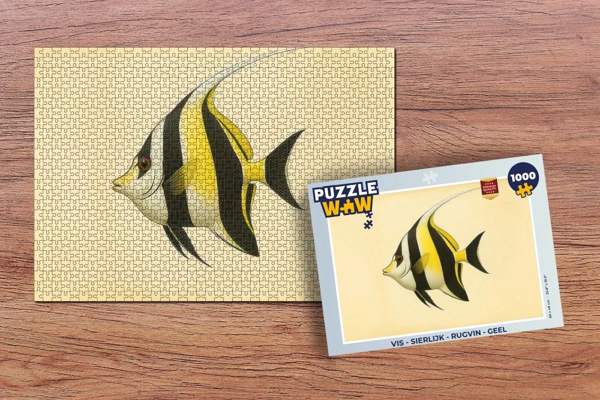 PuzzleWow Vis Sierlijk Rugvin Legpuzzel 1000 Stuks - Geel