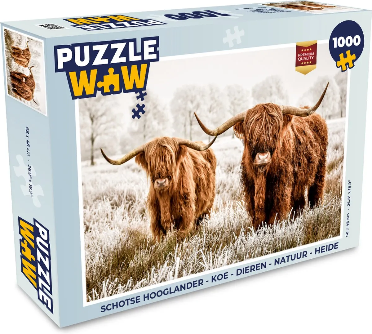 PuzzleWow Schotse Hooglander Legpuzzel 1000 Stuks - Multicolor