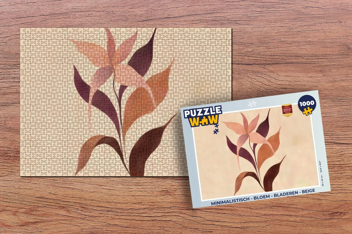 PuzzleWow Minimalistisch Bloem Bladeren Legpuzzel 1000 Stuks