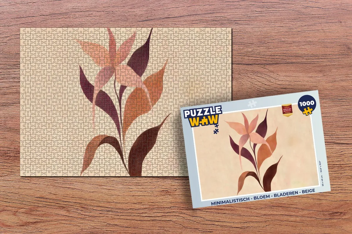 PuzzleWow Minimalistisch Bloem Bladeren Legpuzzel 1000 Stuks