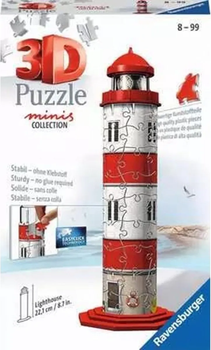 Ravensburger Mini Vuurtoren 3D-puzzel 62 Stuks
