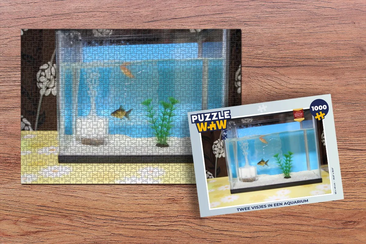 PuzzleWow Legpuzzel Twee visjes in een aquarium 1000 Stuks