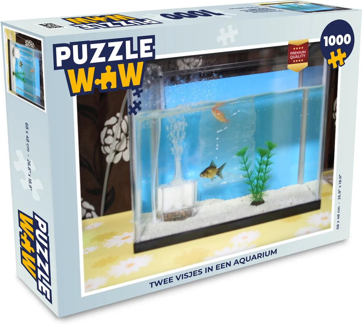 PuzzleWow Legpuzzel Twee visjes in een aquarium 1000 Stuks - Multicolor
