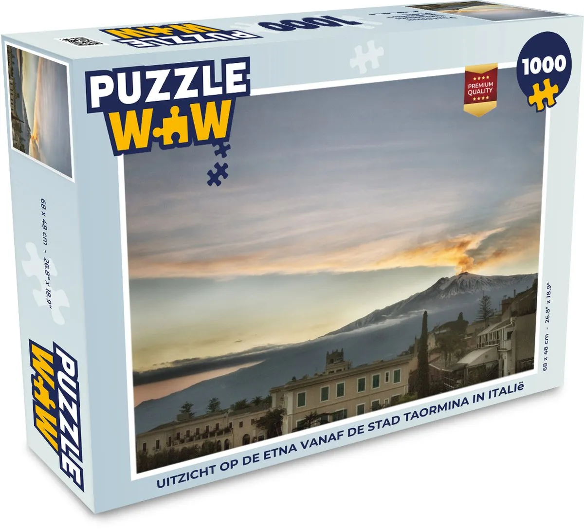 PuzzleWow Legpuzzel Taormina Etna 1000 Stuks - Multicolor