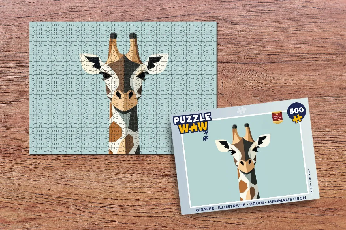 PuzzleWow Giraffe Illustratie Legpuzzel 500 Stuks