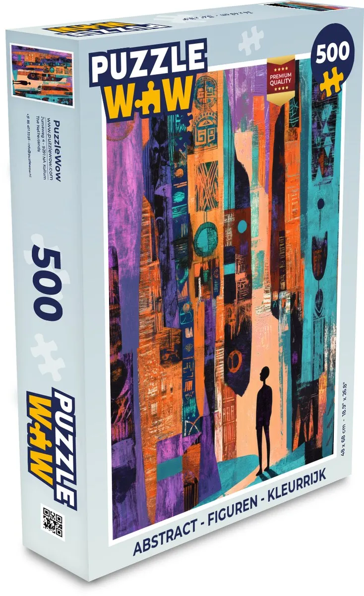 PuzzleWow Abstract Figuren Legpuzzel 500 Stuks - Kleurrijk
