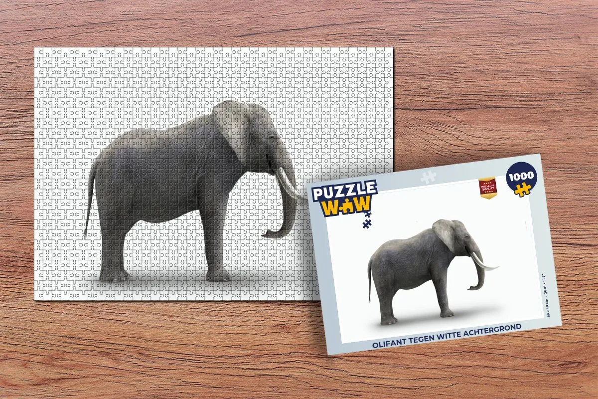 PuzzleWow Legpuzzel Olifant 1000 Stuks - Multicolor