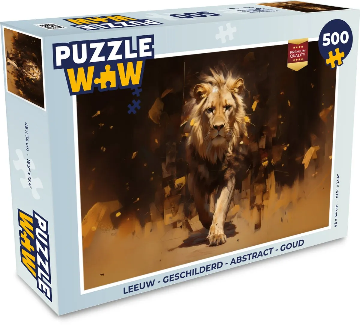PuzzleWow Leeuw Goud Legpuzzel 500 Stuks - MPN 8721375319239