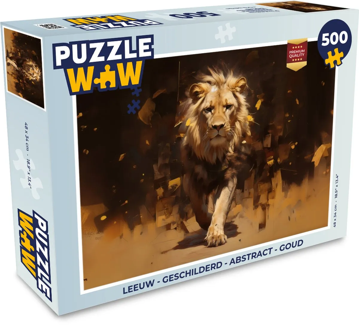 PuzzleWow Leeuw Goud Legpuzzel 500 Stuks - MPN 8721375319239
