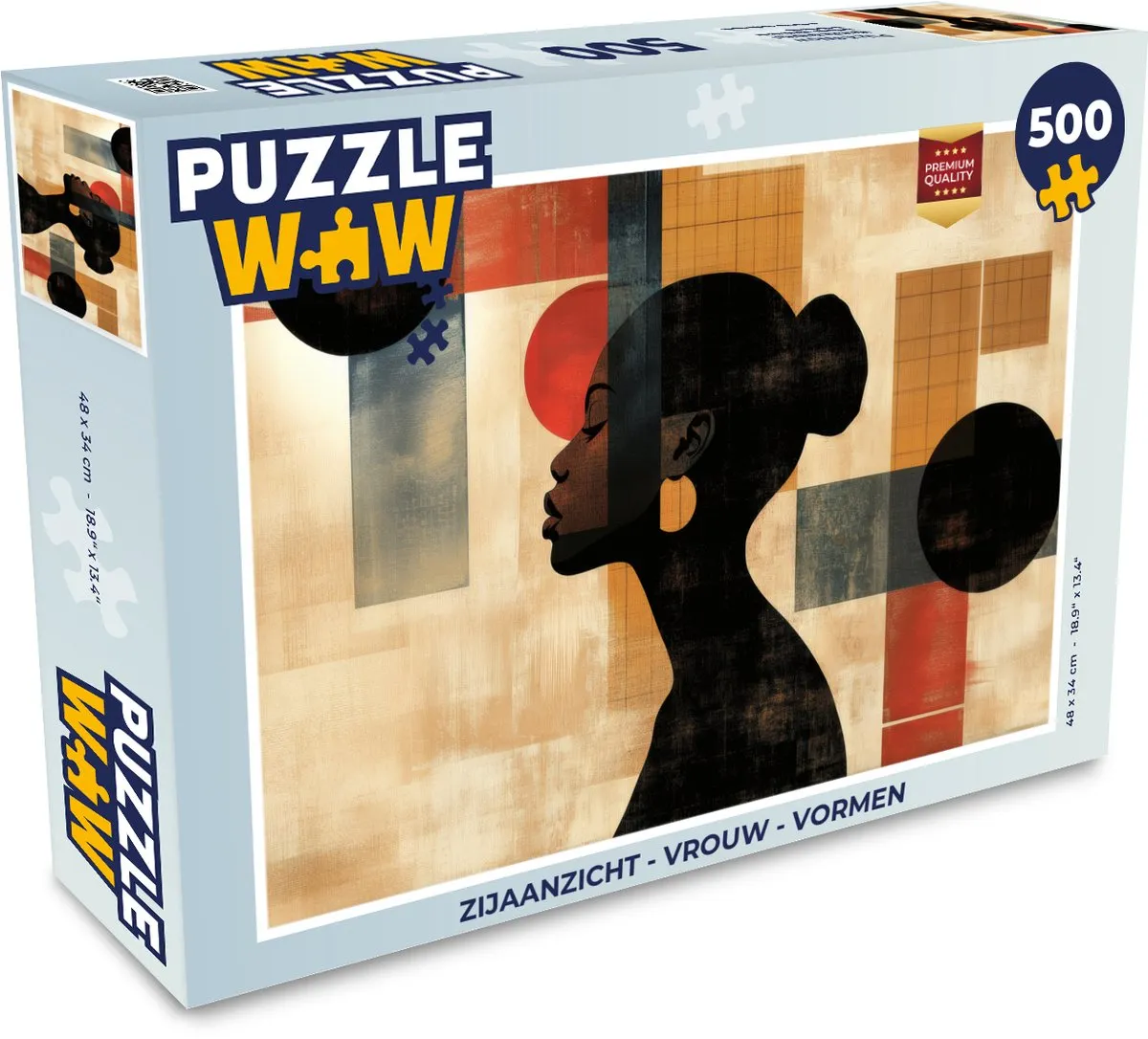PuzzleWow Legpuzzel 500 Stuks - Zijaanzicht Vrouw Vormen