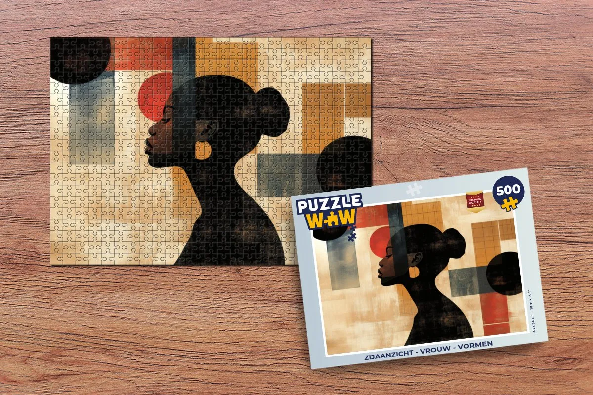 PuzzleWow Legpuzzel 500 Stuks - Zijaanzicht Vrouw Vormen