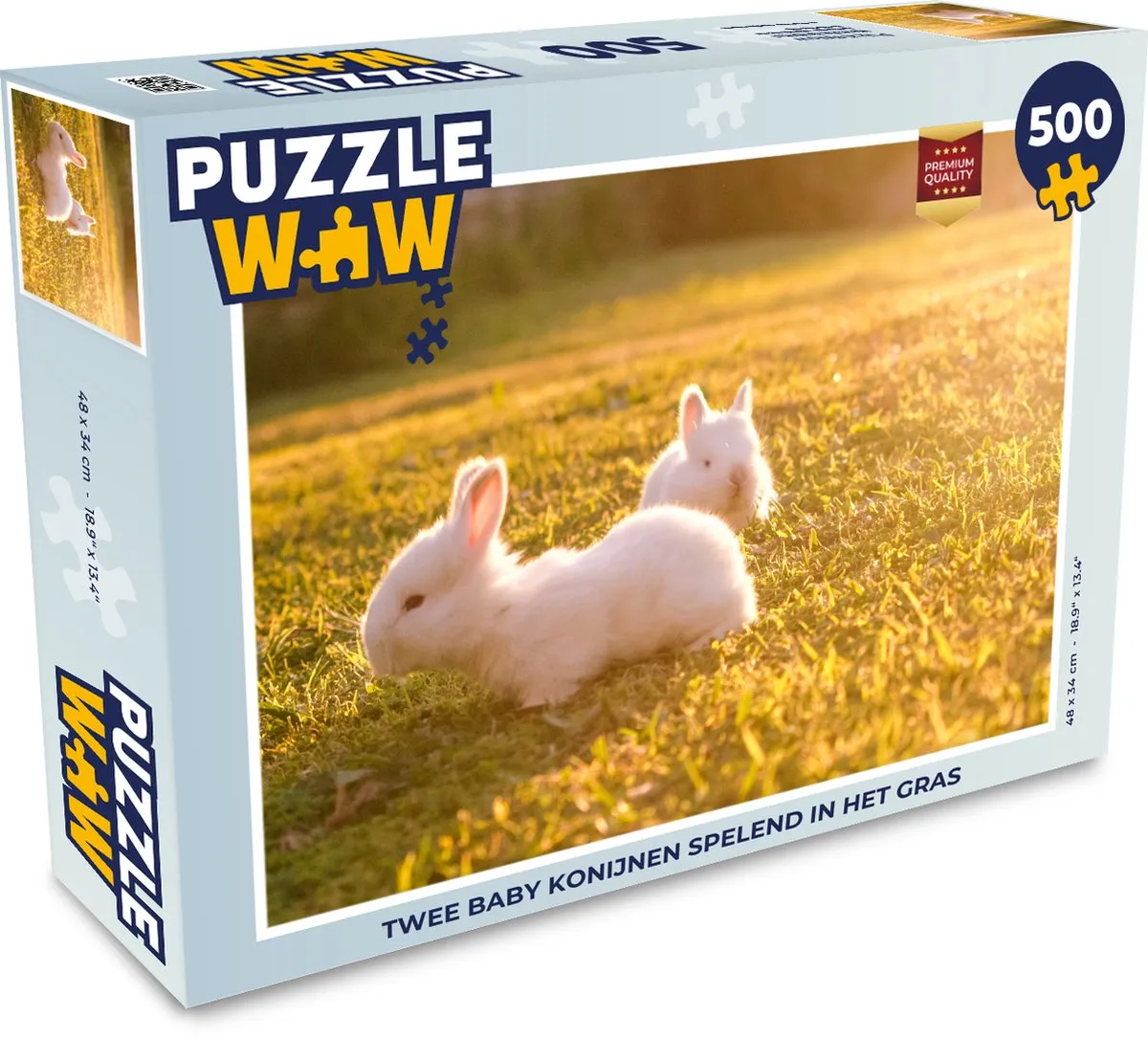 PuzzleWow Konijnen Baby Legpuzzel 500 Stuks - Multicolor
