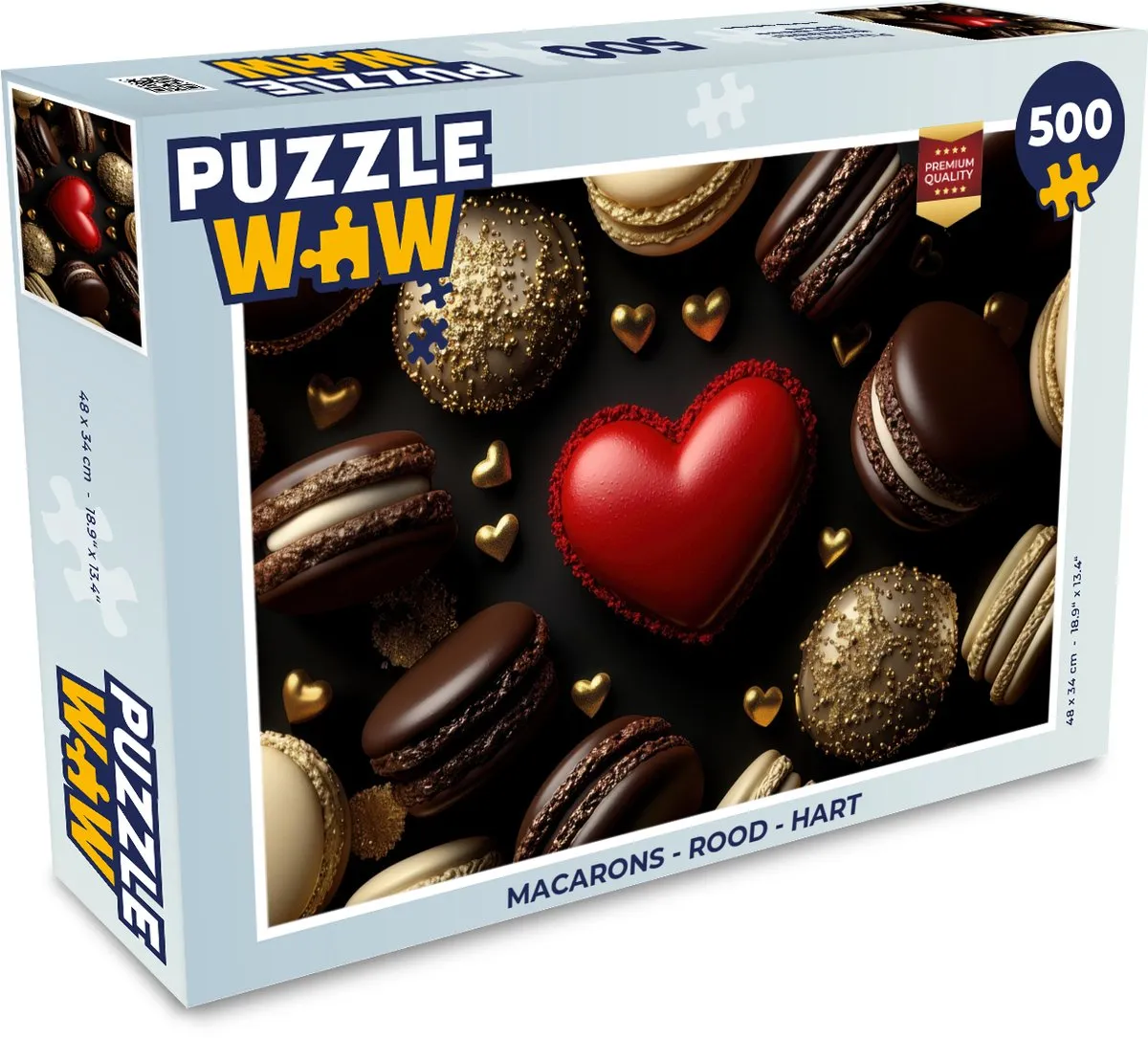 PuzzleWow Macarons Hart Legpuzzel 500 Stuks