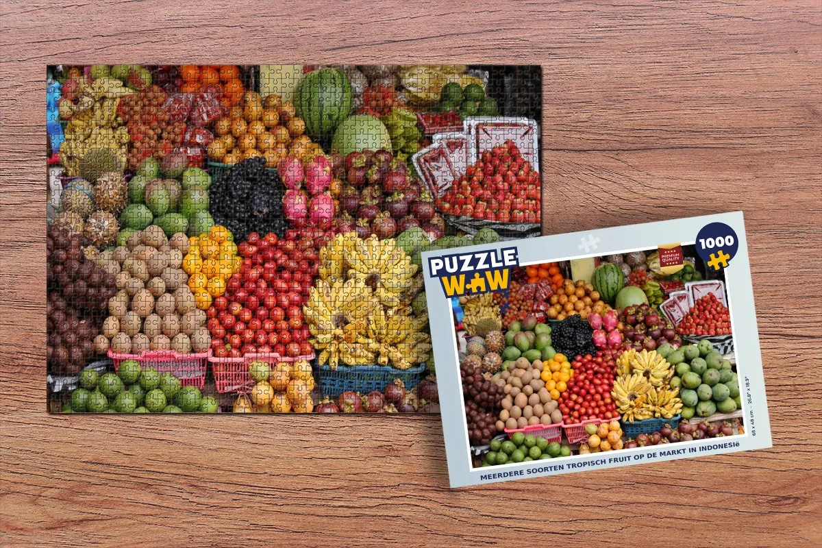 PuzzleWow Fruit Krat Tropisch Legpuzzel 1000 Stuks - Multicolor