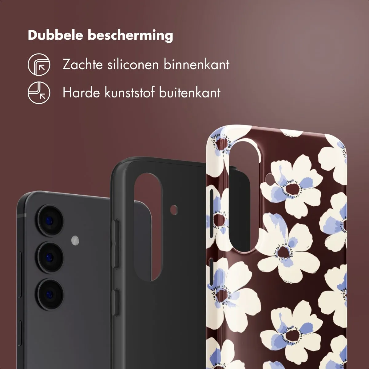 Selencia Hoesje Samsung Galaxy S24 Choco Flower Pop