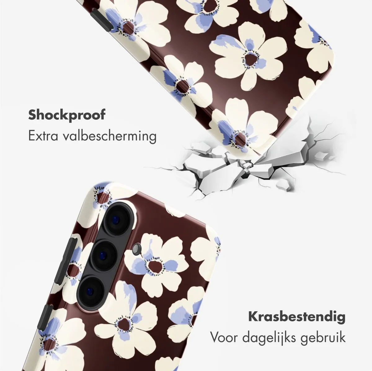 Selencia Hoesje Samsung Galaxy S24 Choco Flower Pop