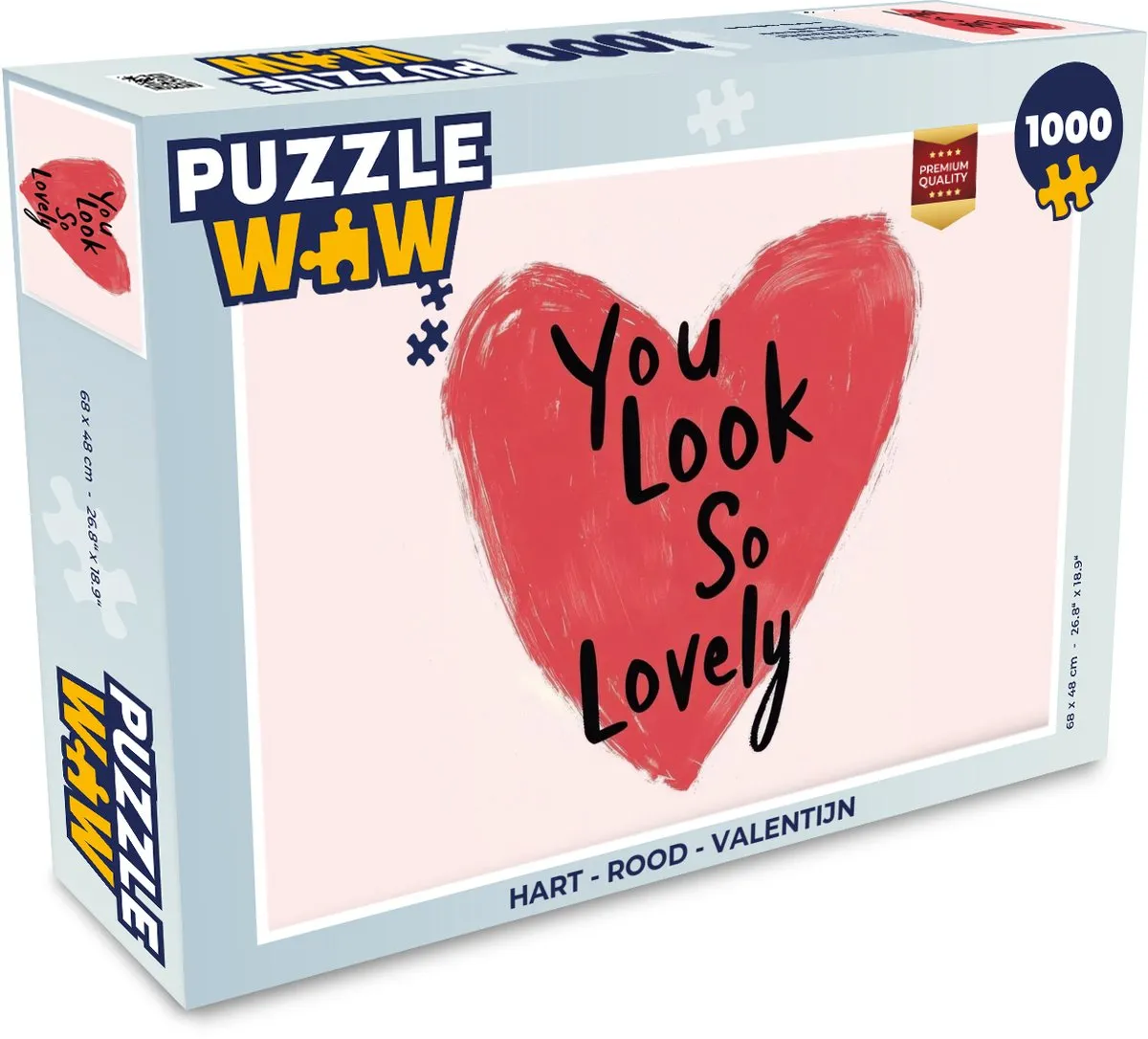 PuzzleWow Hart Legpuzzel 1000 Stuks - Rood - Valentijn