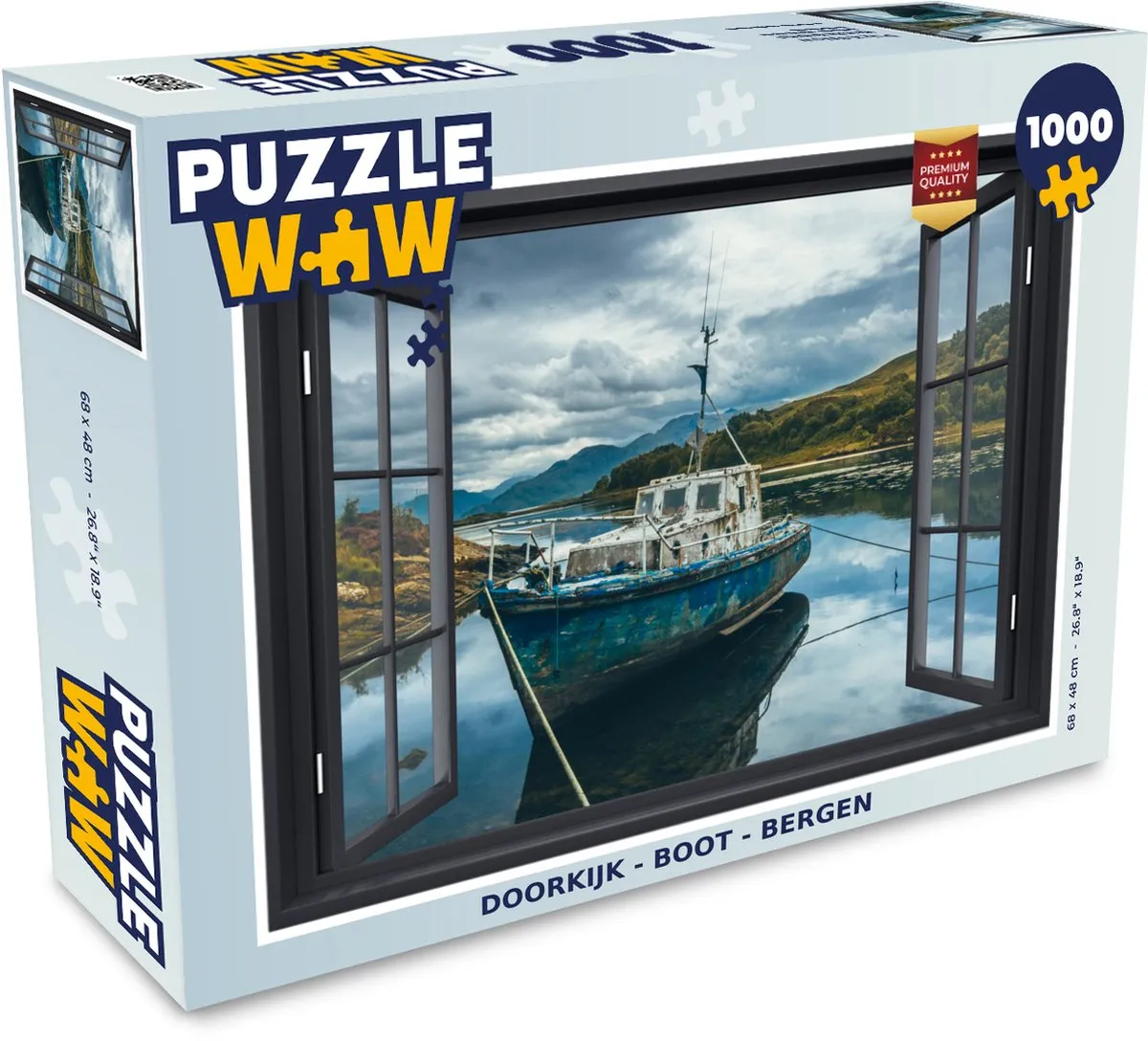 PuzzleWow Boot Berg Legpuzzel 1000 Stuks