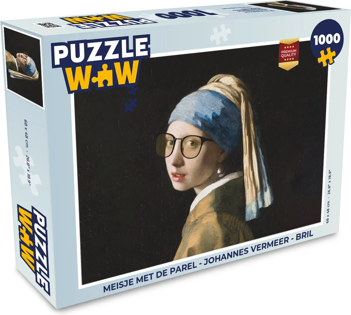 PuzzleWow Meisje met de Parel Legpuzzel 1000 Stuks