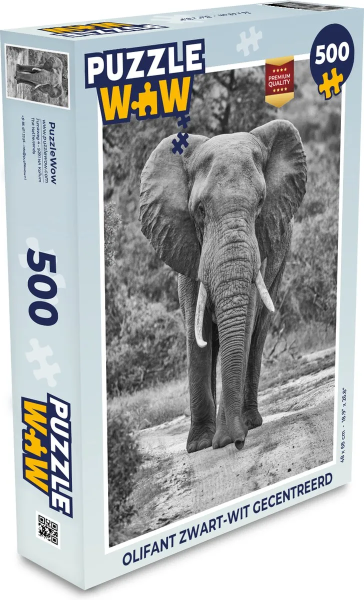 PuzzleWow Legpuzzel Olifant 500 Stuks