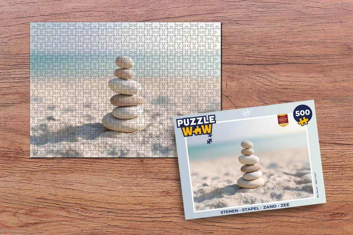 PuzzleWow Zee Stapelpuzzel 500 Stuks - Stenen Kleur