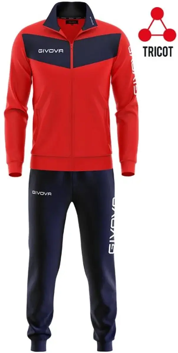 Givova Visa Trainingspak 5XL - Rood/Blauw - afbeelding 3 van 3
