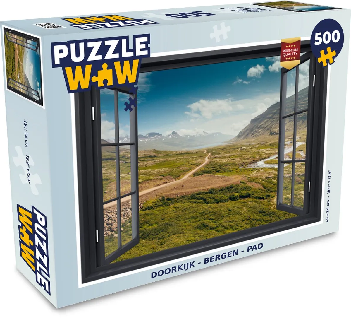 PuzzleWow Doorkijk Berg Pad Legpuzzel 500 Stuks