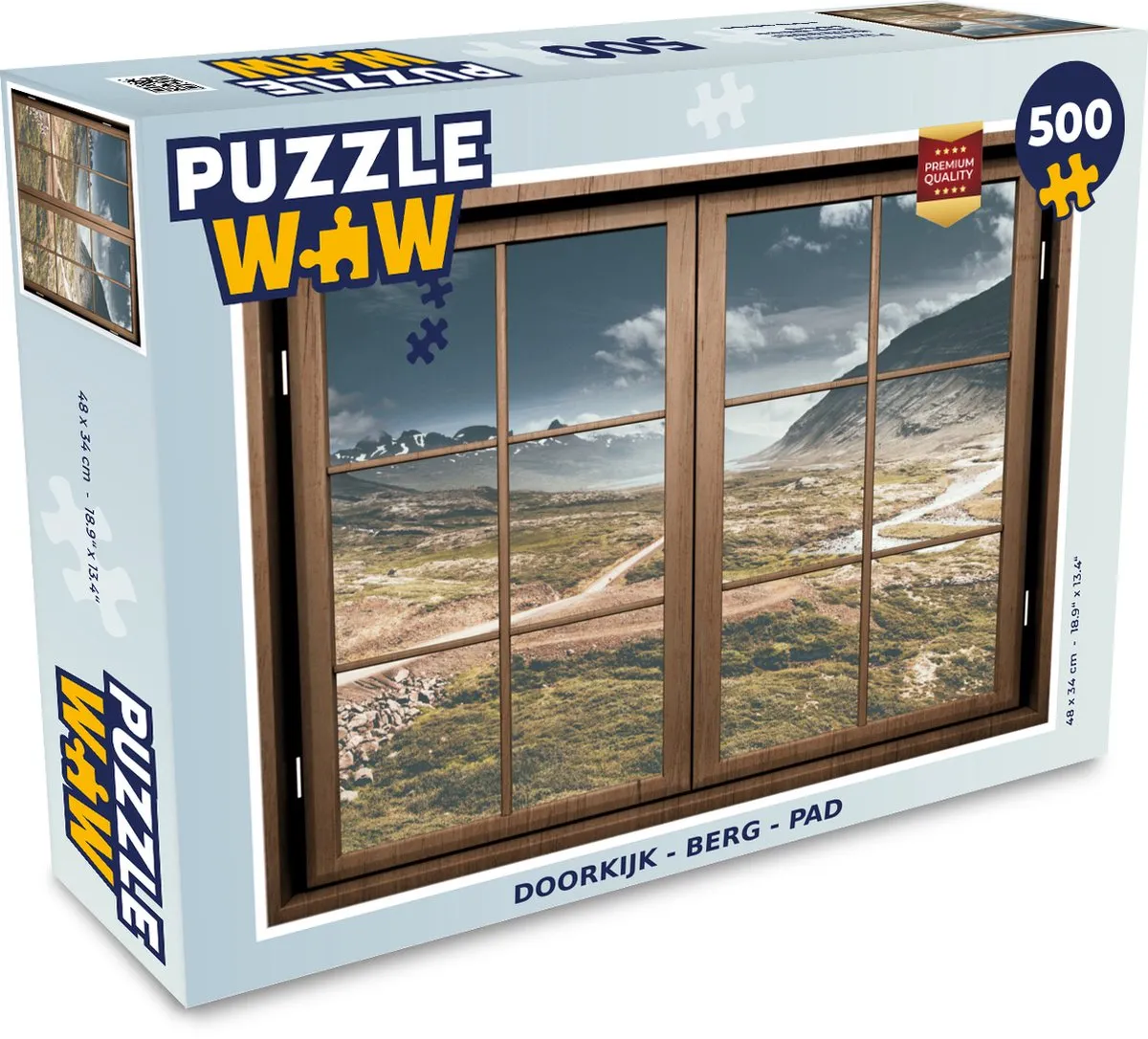 PuzzleWow Doorkijk Berg Pad Legpuzzel 500 Stuks - Multicolor
