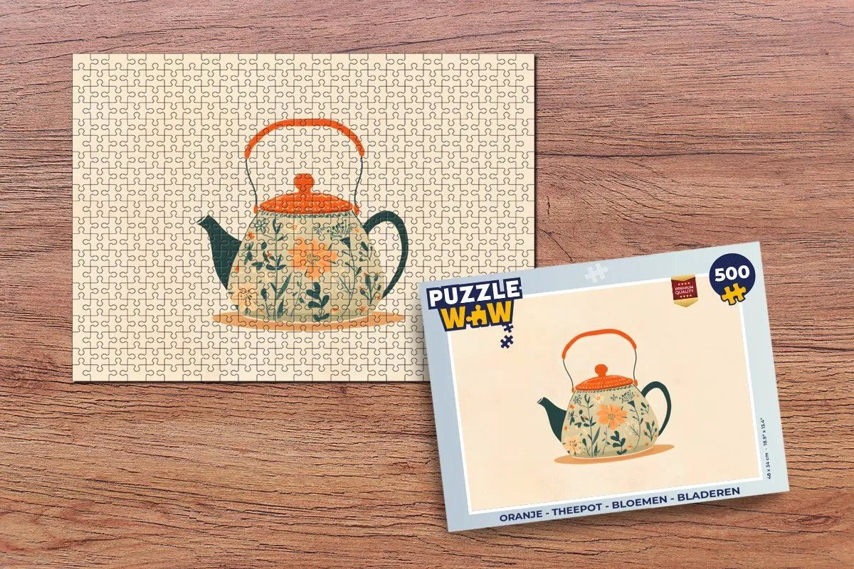 PuzzleWow Theepot Bloemen Legpuzzel 500 Stuks - MPN 8721374602172