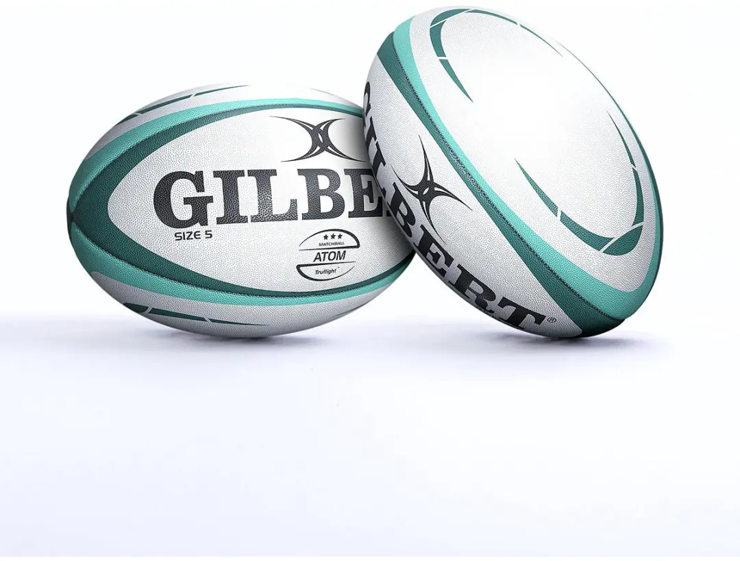Gilbert Atom Match Rugbybal Maat 5 - Wit/ Groen - afbeelding 3 van 4