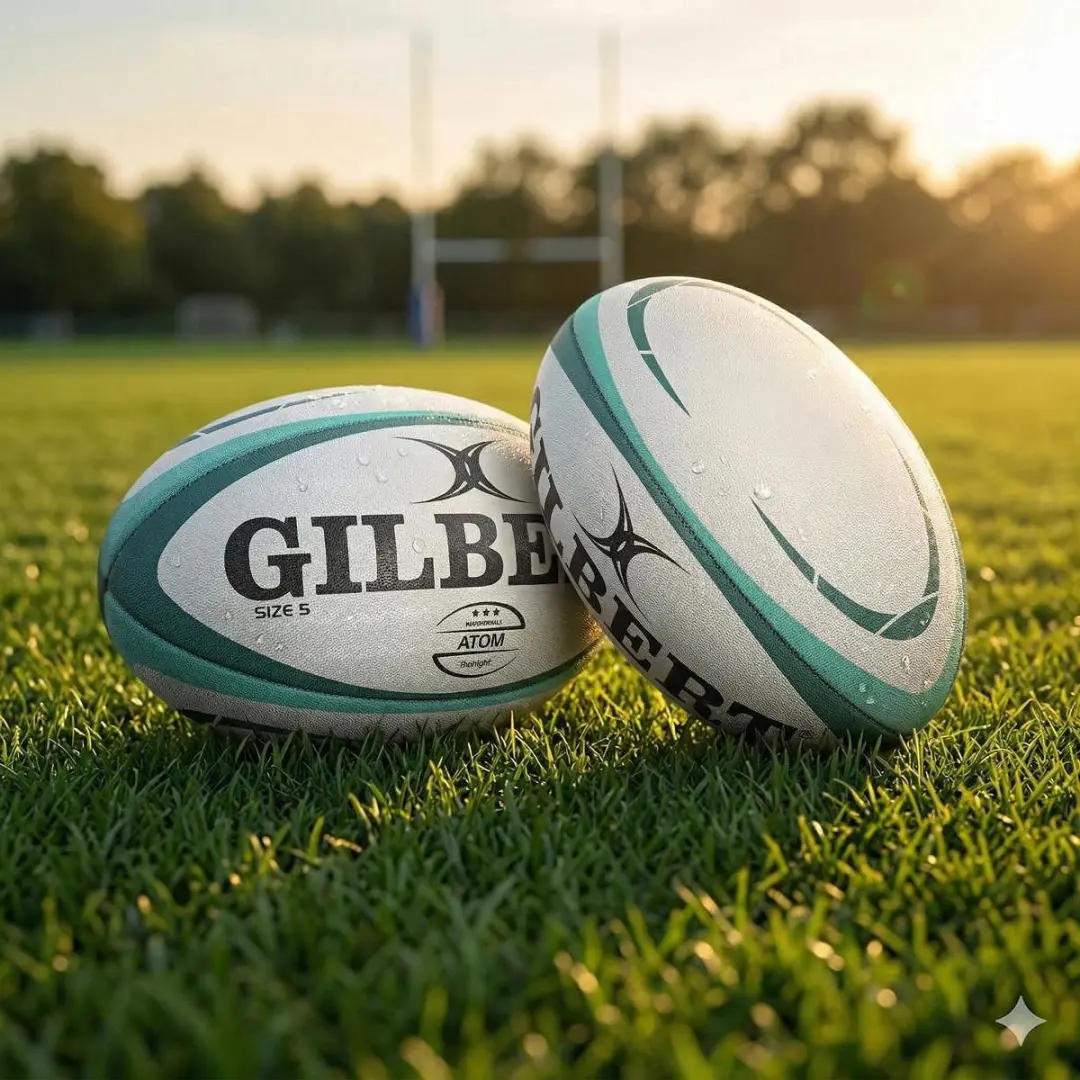Gilbert Atom Match Rugbybal Maat 5 - Wit/ Groen - afbeelding 4 van 4