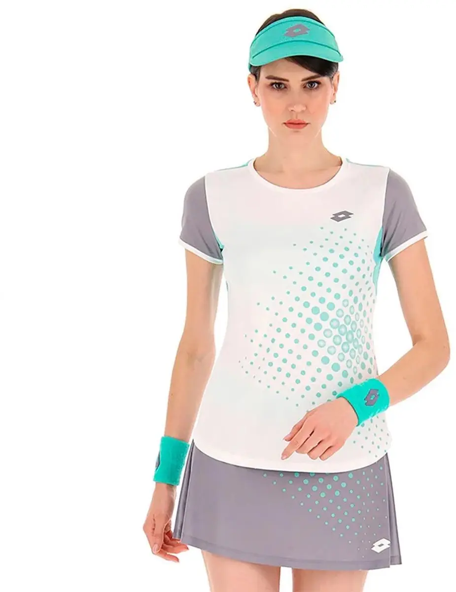 Lotto Top IV Tee Vrouwen - Wit/ Groen - Maat L - afbeelding 5 van 5